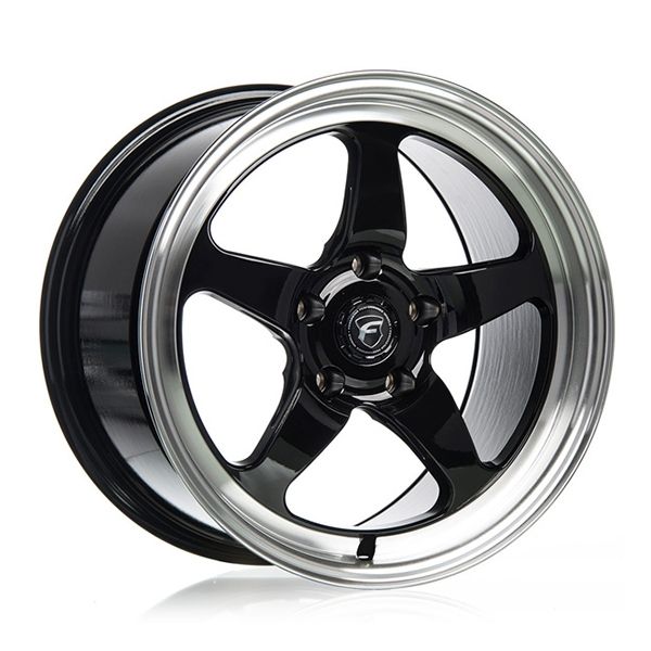 Forgestar D5 Gloss Black Wheels w/Machined Lip Package  (Corvette Z06/GS Wide Body)